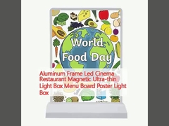 অ্যালুমিনিয়াম ফ্রেম LED সিনেমা রেস্টুরেন্ট চৌম্বকীয় অতি পাতলা হালকা বাক্স মেনু বোর্ড পোস্টার হালকা বাক্স
