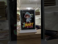 রিচার্জেবল ওয়্যারলেস ডেস্কটপ ডিসপ্লে ডাবল সাইড বিজ্ঞাপনের লাইট বক্স