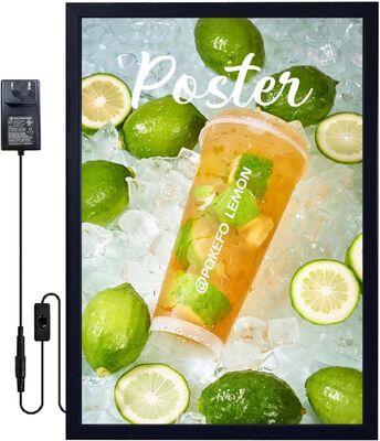 দীর্ঘস্থায়ী অ্যালুমিনিয়াম ফ্রেম আল্ট্রা পাতলা 18 মিমি ডিজাইন এবং সুরক্ষা সহ LED ফিল্ম পোস্টার ফ্রেম বিজ্ঞাপন লাইট বক্সের জন্য তালিকাভুক্ত UL / cUL